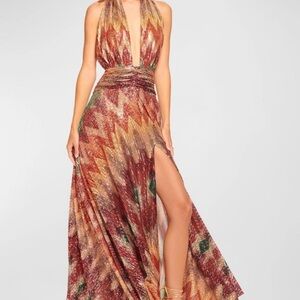 Reina Sequin Halter Maxi Dress